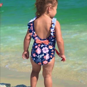NWT RuffleButts Botanical Beach Ruffle One Piece